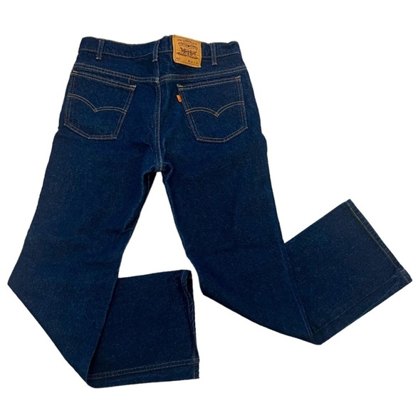 LEVI’S Vintage 517 DarkWash Straight Leg Rare Blank Orange Tab Jean 34 x 30 - Picture 1 of 8